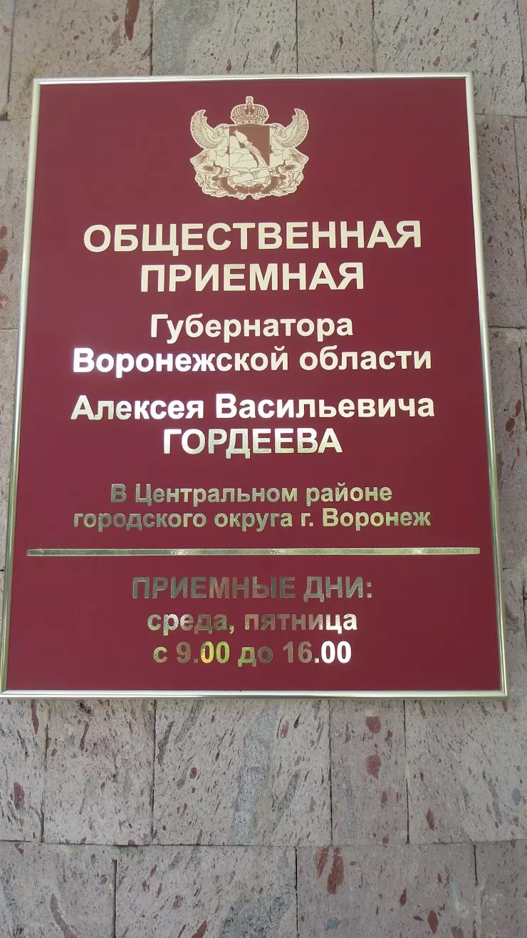 Общественная приемная губернатора Воронежской области Гордеева А.В. в  Воронеже, Никитинская ул., 8 - фото, отзывы 2024, рейтинг, телефон и адрес